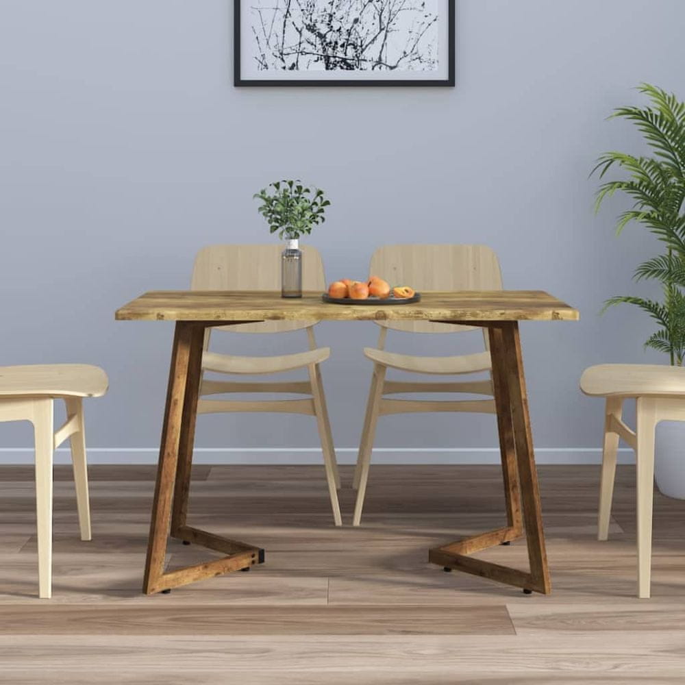 Vidaxl Jedálenský stôl, tmavohnedý, 120x60x74 cm, MDF a železo